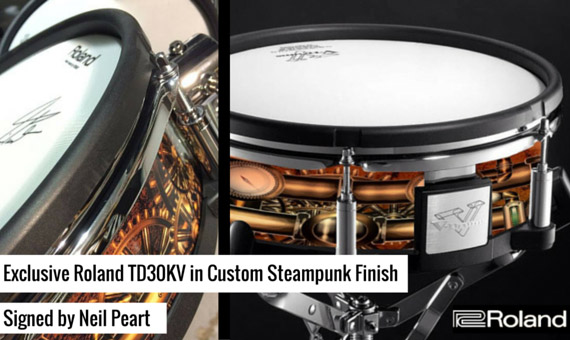 Roland TD30KV in Steampunk Finish - Signed by Neil Peart