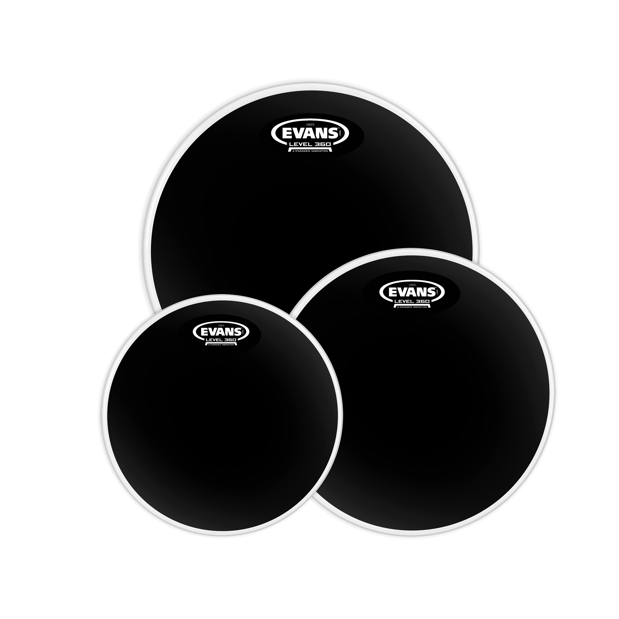 Evans Black Chrome Tom Packs - Just Drums