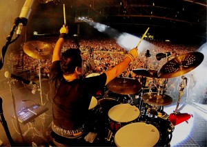 Drummer Rich Redmond performs with Jason Aldean at the Cruzan Amphitheater in West Palm Beach, Florida.